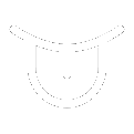 Minimalist fine-line icon of an open human mouth and tongue with circular tracking lines representing clinical traditional Chinese medicine tongue mapping diagnostics