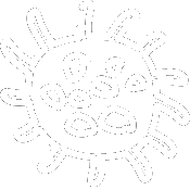 White line art icon of a microscopic virus particle cell with surface spikes representing immunological defense and systemic anti-inflammatory pathways