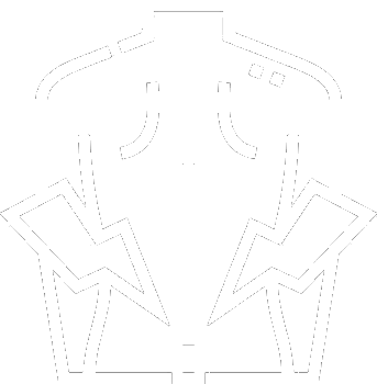 White line art icon showing a human lower back and pelvic profile with jagged lightning vectors representing lumbar strain, gluteal hypertonicity, and radiating sciatic nerve pain